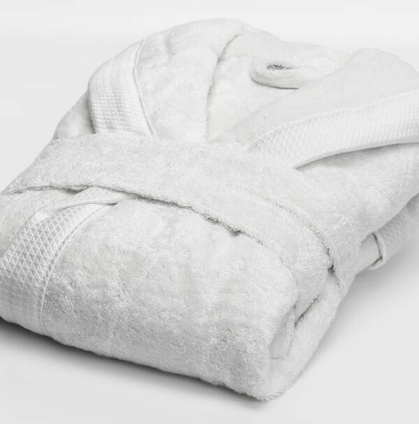 Bathrobe with shawl collar