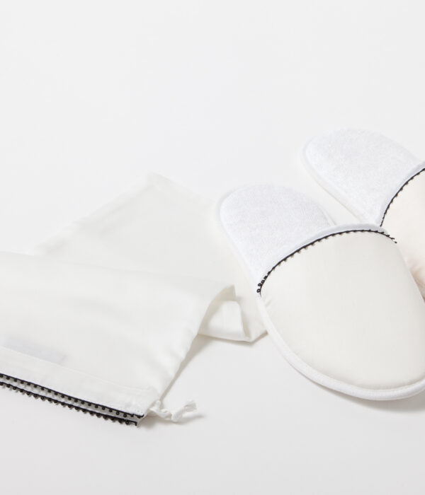 Mules with fabric bag